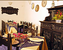 Dining room of the Agriturismo Baglio Vecchio in Sicily