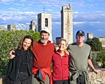 Sally and a few friends at San Gimignano in Tuscany with ExperiencePlus