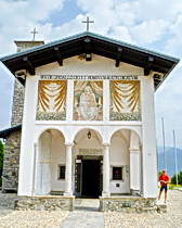 Teh exterior of the chapel of Madonna del Ghisallo