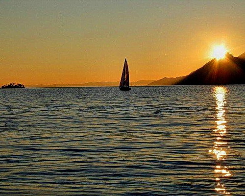 Sunset sailing on Lake Garda.