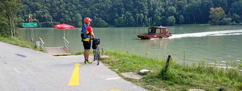 Waiting for the ferry on Danube Guided Bike Tour