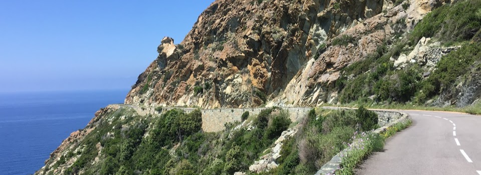 beautiful coastal road in Corsica