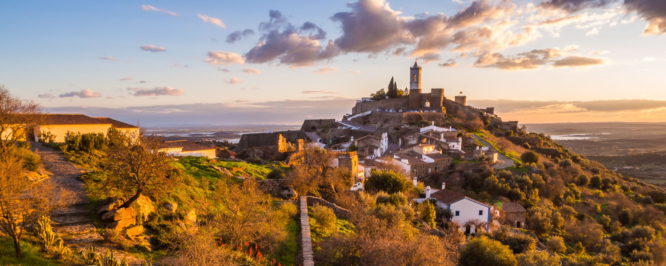 Sunset view of Monsaraz in Portugal's Alentejo region