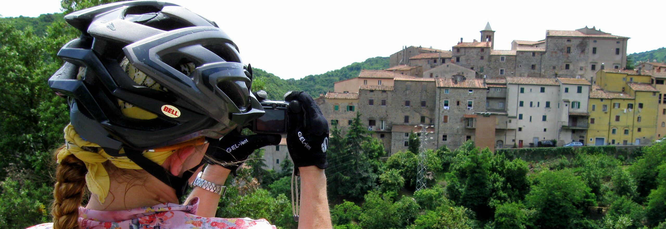 Stop and enjoy the view as you pedal to Venturina on this guided bike tour in Tuscany
